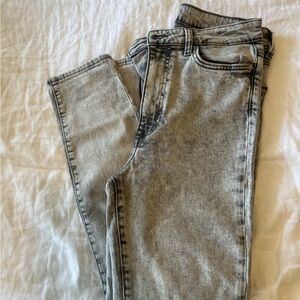 LF Light Gray Acid Wash High-Rise Jeans